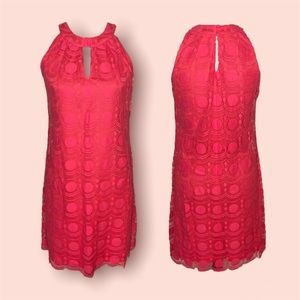 Muse Pinestraw Lace Pink Sheath Dress